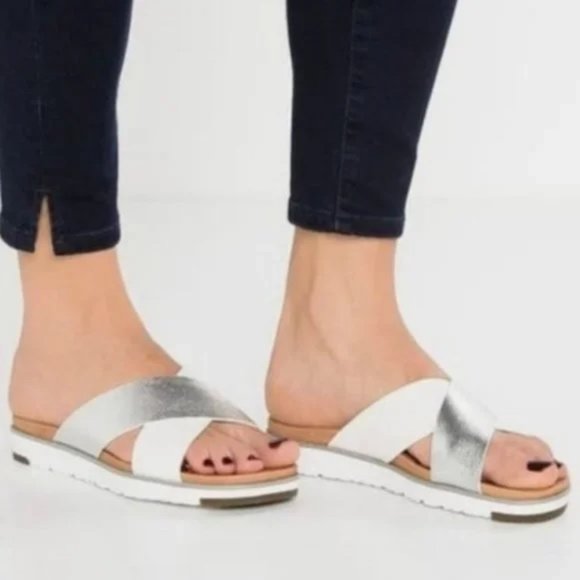 UGG Kari Leather Slide Sandals - Picture 1 of 12